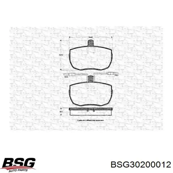 Колодки гальмівні передні, дискові BSG30200012 BSG