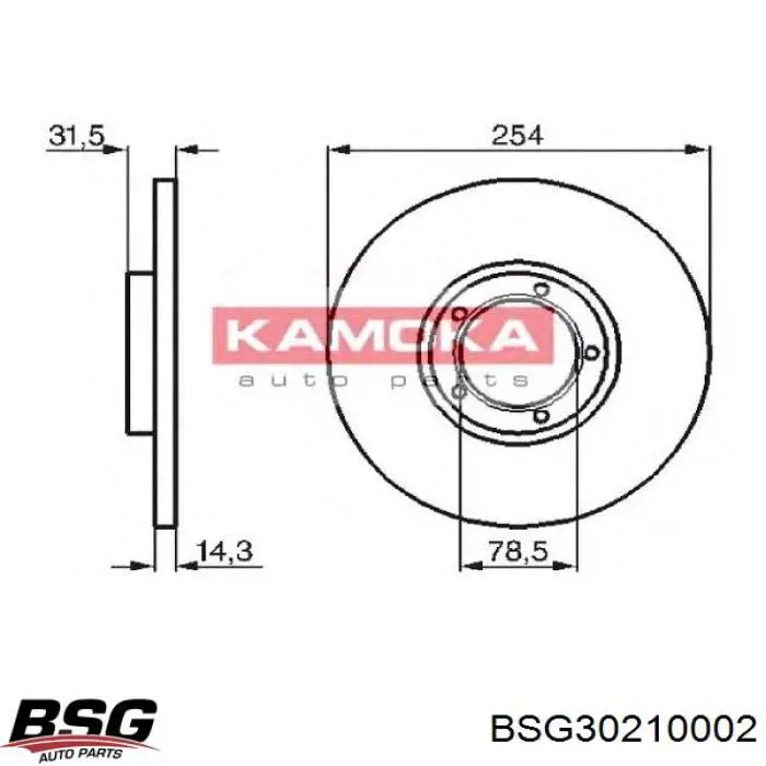 Купить BSG30210002 BSG Ротор тормозной