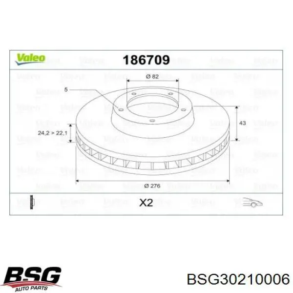 BSG30210006 BSG Диск тормозной передний