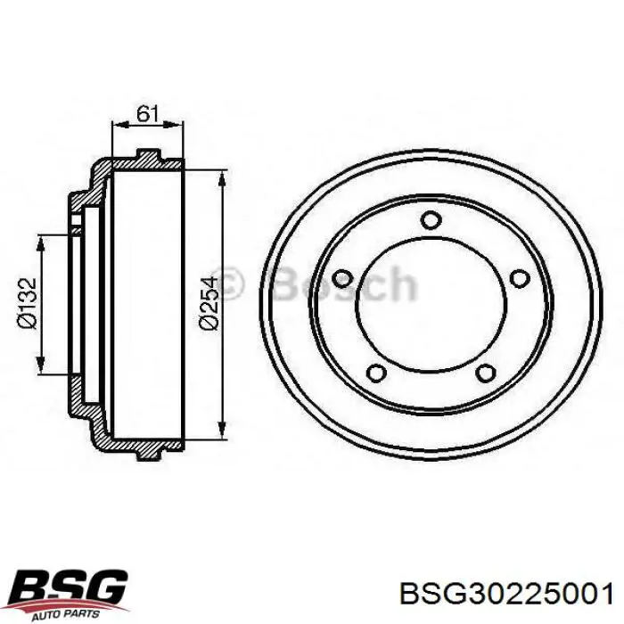 BSG 30-225-001 BSG барабан тормозной задний
