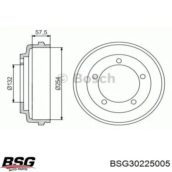 Барабан тормозной задний BSG BSG30225005 цена, от 57.50 USD