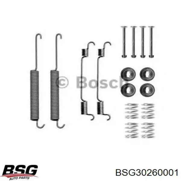Купить BSG30260001 BSG Монтажный комплект задних барабанных колодок