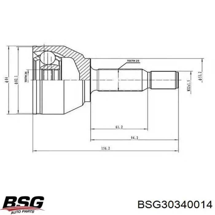 ШРУС наружный передний 9T163A327AA Ford