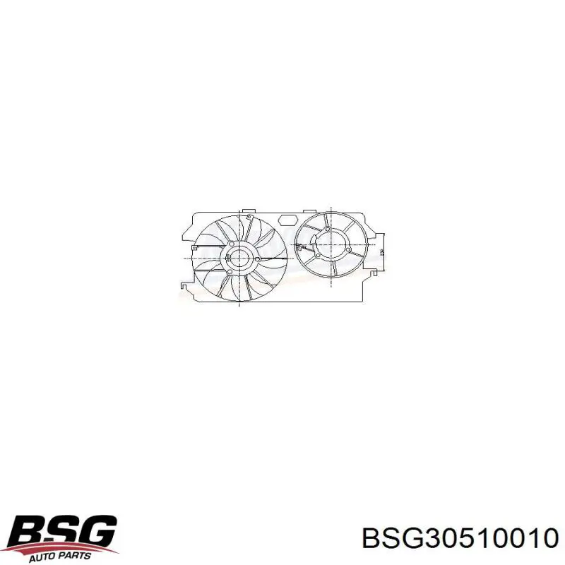 Диффузор вентилятора в сборе с мотором и крыльчаткой BSG30510010 BSG