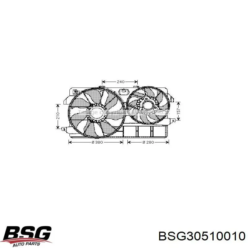 Диффузор радиатора охлаждения в сборе с мотором и крыльчаткой BSG BSG30510010 цена, от 89.31 USD