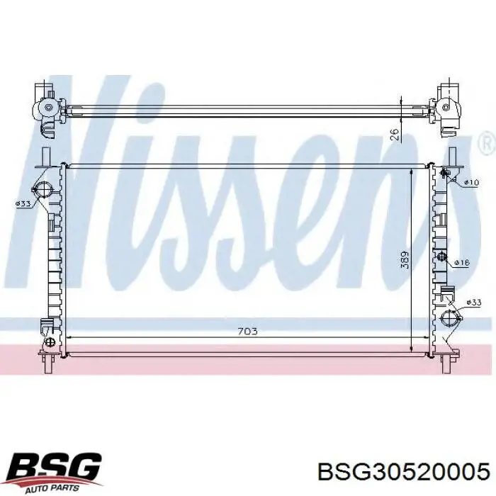 Радиатор BSG30520005 BSG