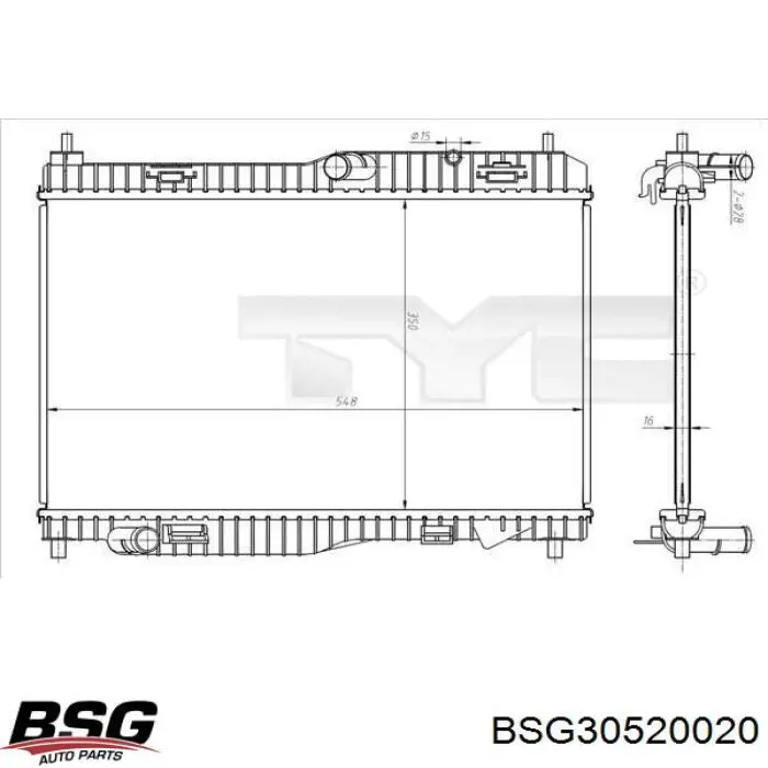 Радиатор BSG30520020 BSG