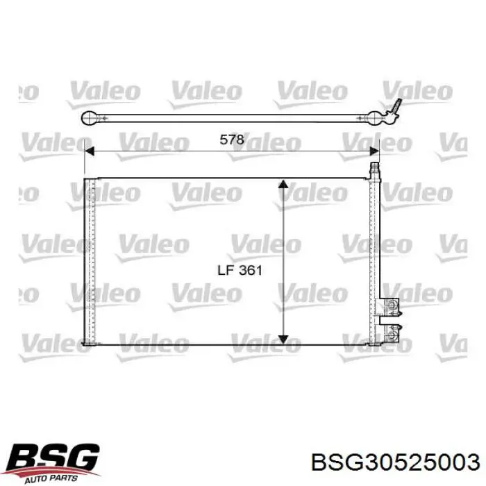 BSG 30-525-003 BSG радиатор кондиционера