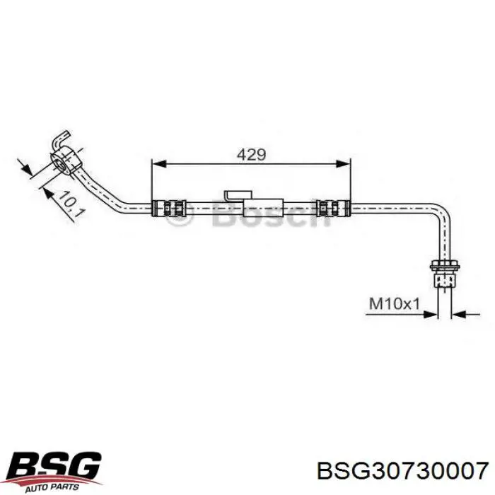 BSG30730007 BSG шланг тормозной передний правый