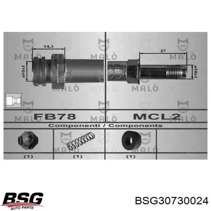 Шланг тормозной передний BSG30730024 BSG