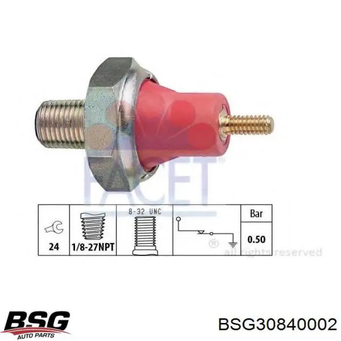 Датчик давления масла BSG BSG30840002