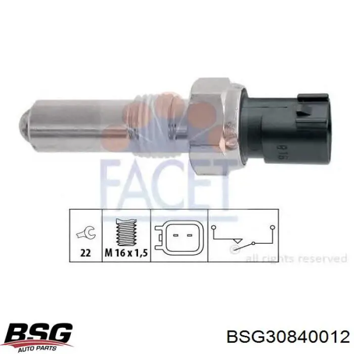 Включатель фонарей заднего хода BSG BSG30840012 цена, от 7.55 USD
