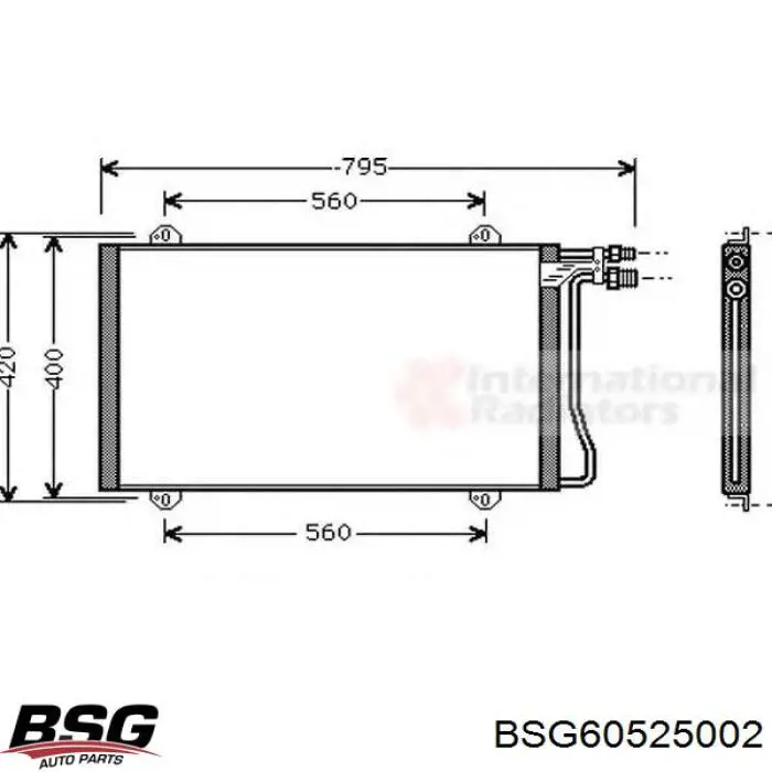 BSG60525002 BSG радиатор кондиционера
