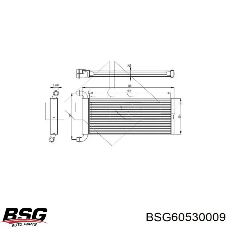 Радіатор пічки (обігрівача) BSG60530009 BSG