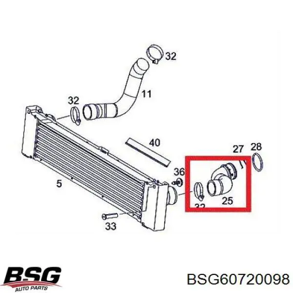 Шланг/патрубок интеркуллера BSG BSG60720098 цена, от 34.12 USD