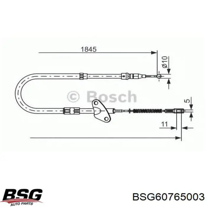 Купить BSG60765003 BSG Задний правый трос ручника