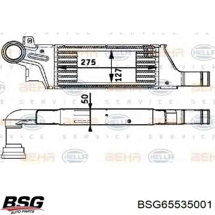 BSG 65-535-001 BSG radiador de intercooler