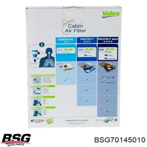 Купить BSG70145010 BSG Фильтр салона угольный