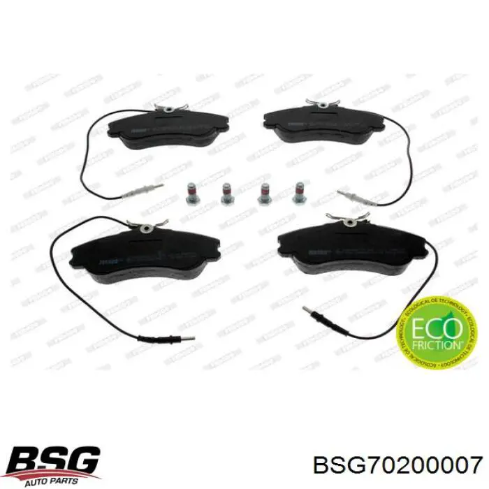 BSG 70-200-007 BSG колодки тормозные передние дисковые