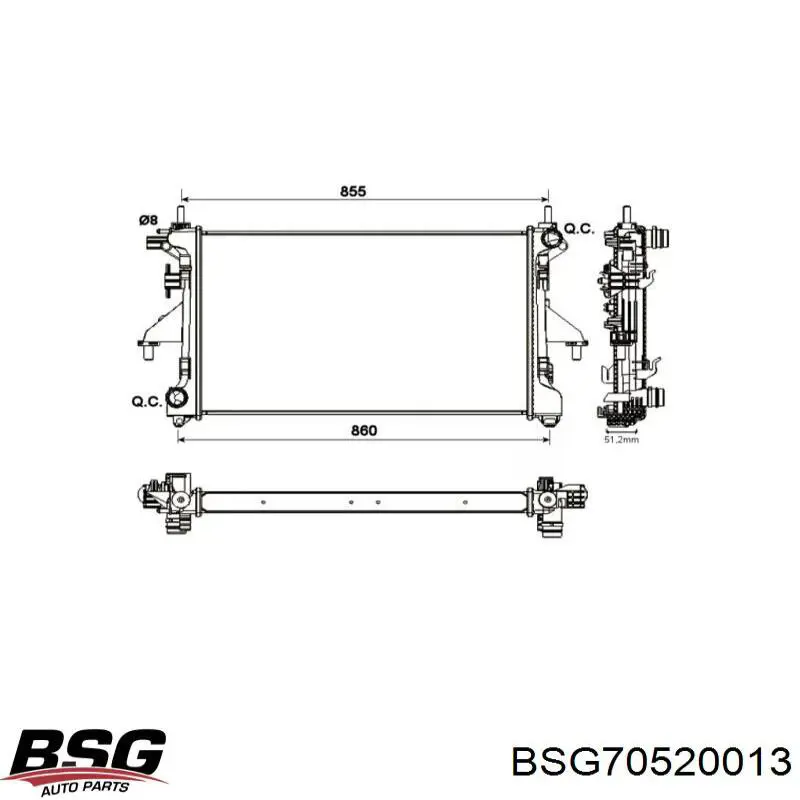 BSG70520013 BSG радиатор