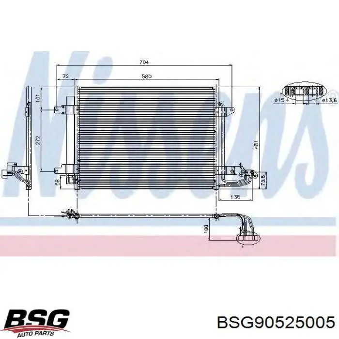 BSG 90-525-005 BSG radiador de aparelho de ar condicionado