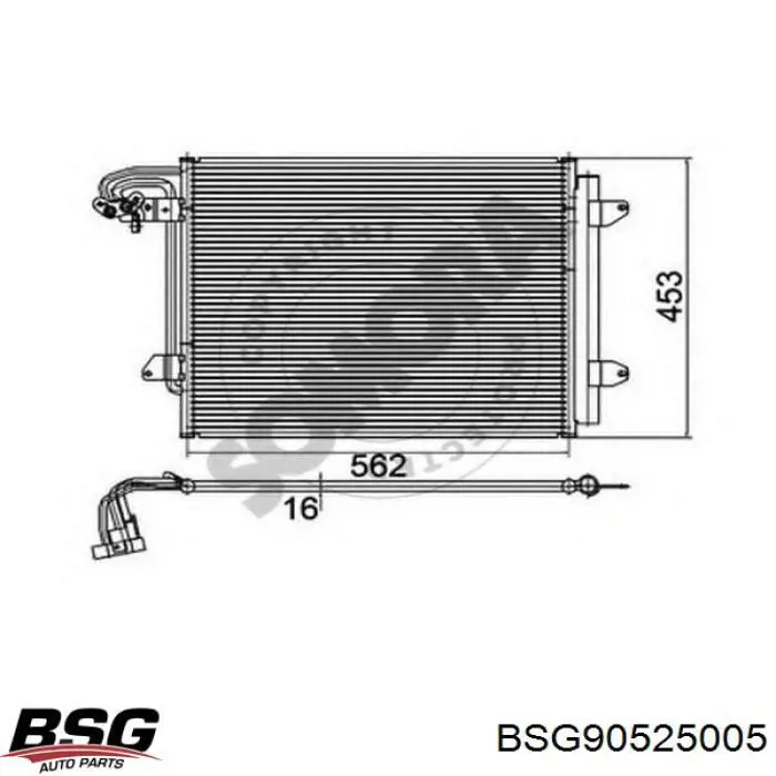 Конденсатор кондиционера BSG BSG90525005 цена, от 88.69 USD