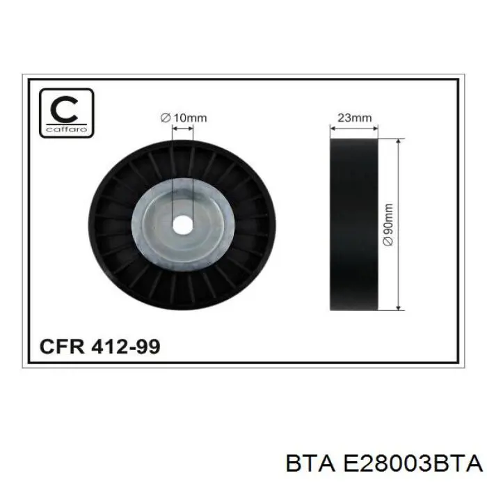 Rodillo, correa trapecial poli V E28003BTA BTA