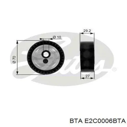E2C0006BTA BTA Ролик приводного ремня, паразитный