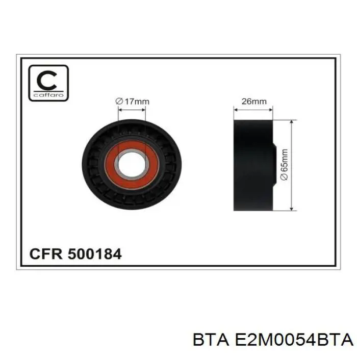 Ролик натягувача приводного ременя E2M0054BTA BTA