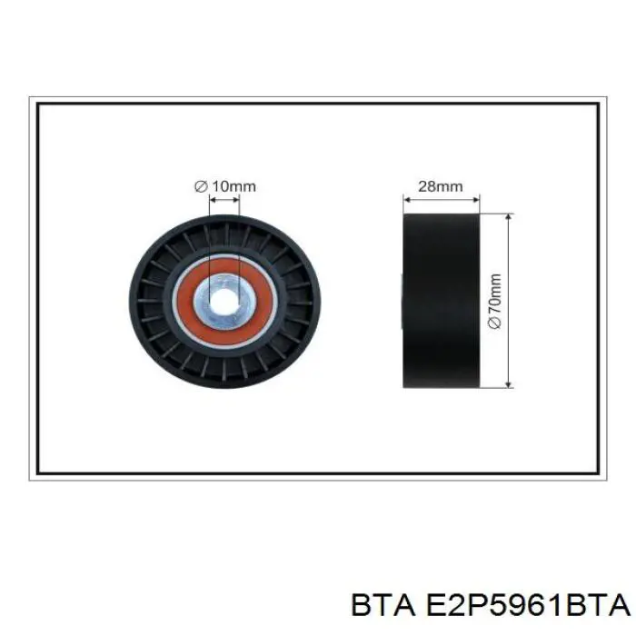 Rodillo, correa trapecial poli V E2P5961BTA BTA