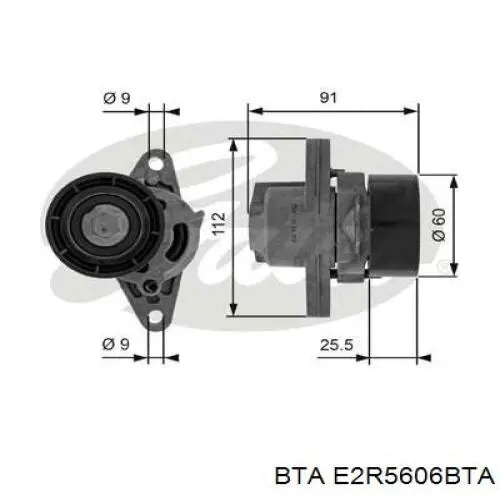 E2R5606BTA BTA Ролик натяжителя ремня агрегатов