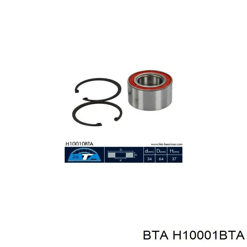 Підшипник піввісі переднього моста H10001BTA BTA