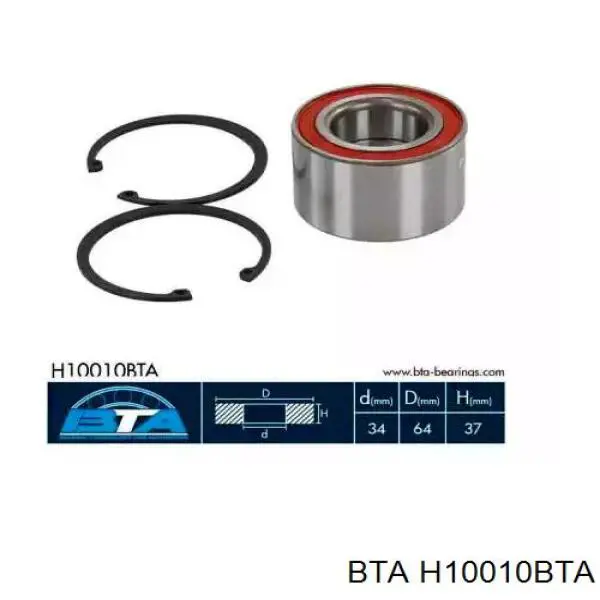 Підшипник маточини передньої H10010BTA BTA