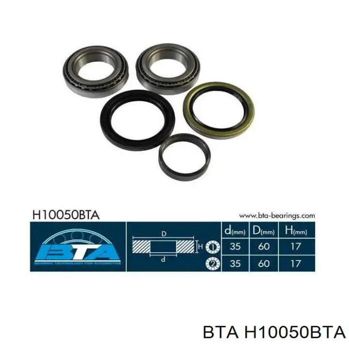 Комплект подшипника ступицы колеса BTA H10050BTA цена, от 10.77 USD