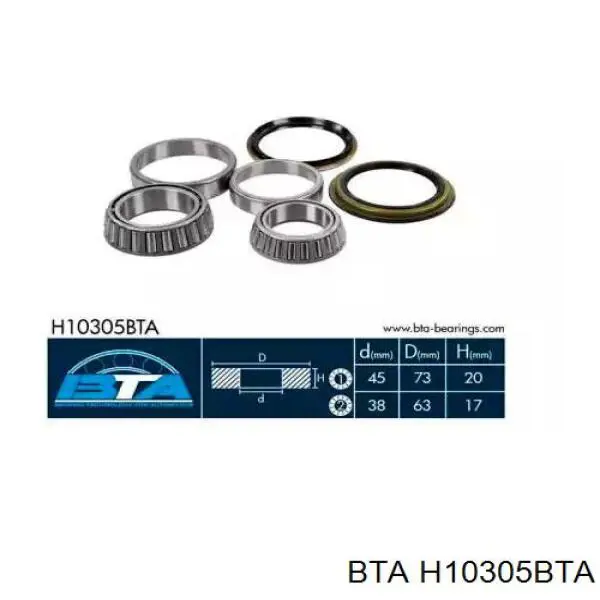 Підшипник маточини передньої H10305BTA BTA