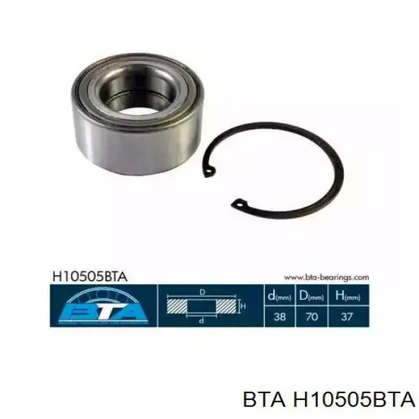 Cojinete de rueda delantero H10505BTA BTA