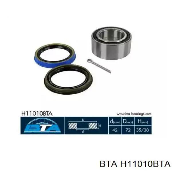 Комплект подшипника ступицы колеса BTA H11010BTA цена, от 19.01 USD