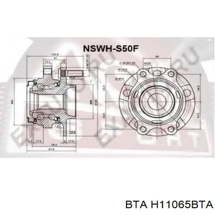 Маточина передня H11065BTA BTA