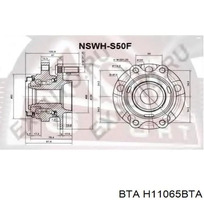 Cubo de rueda delantero H11065BTA BTA