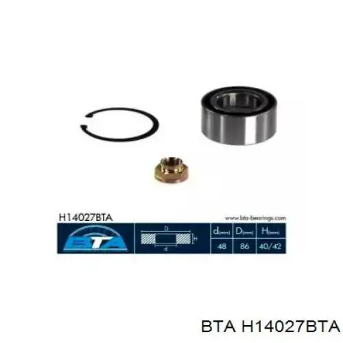 Комплект подшипника ступицы колеса BTA H14027BTA цена, от 28.05 USD