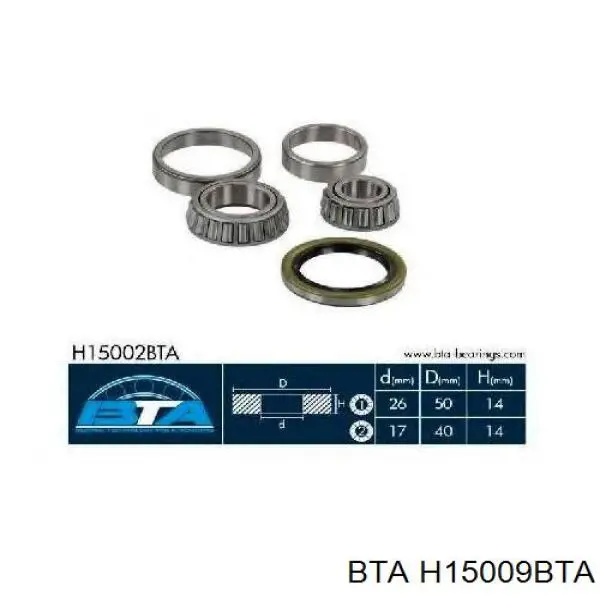 Комплект подшипника ступицы колеса BTA H15009BTA цена, от 19.99 USD