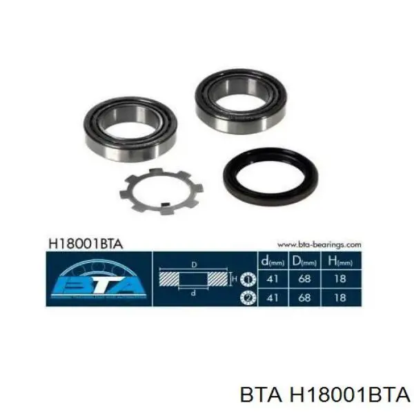 Cojinete de rueda delantero H18001BTA BTA