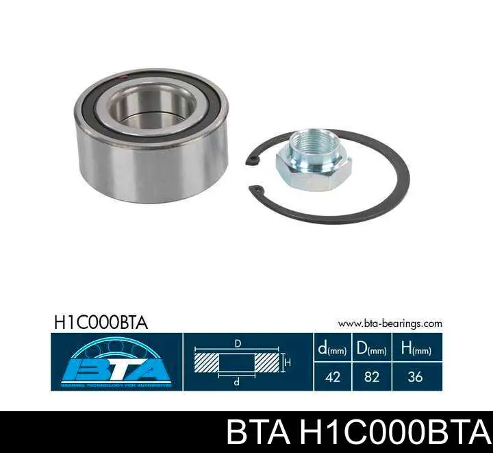 Комплект подшипника ступицы колеса BTA H1C000BTA цена, от 13.87 USD