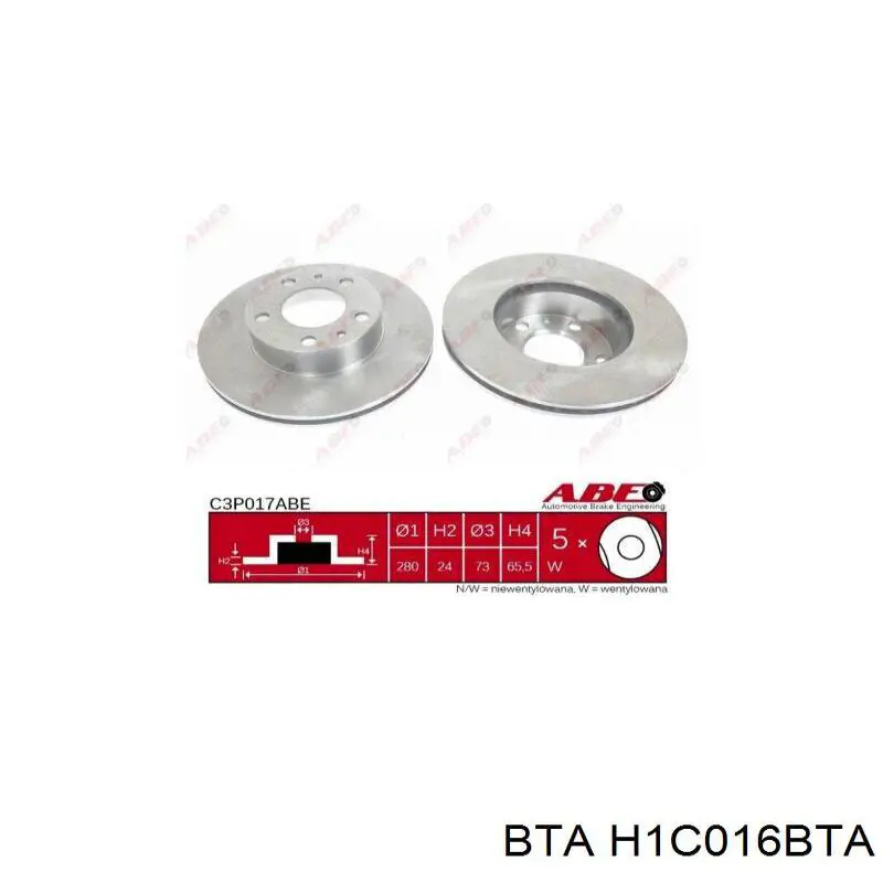 H1C016BTA BTA Подшипник ступицы передней