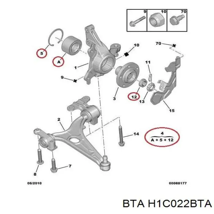 Комплект подшипника ступицы колеса BTA H1C022BTA цена, от 26.49 USD