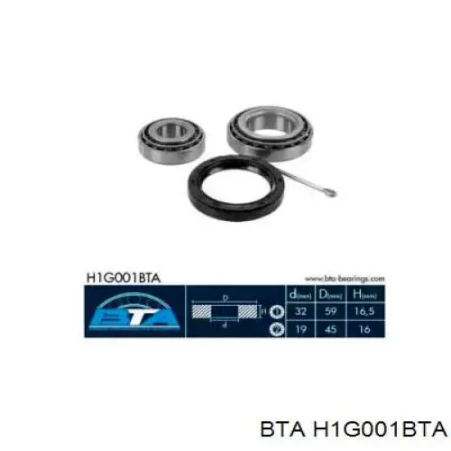 Подшипник ступицы H1G001BTA BTA