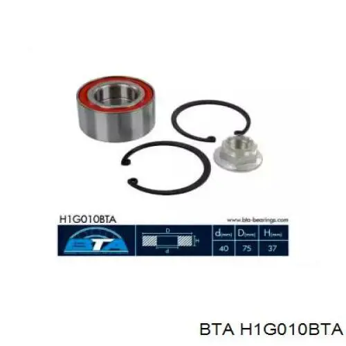 Cojinete de rueda delantero H1G010BTA BTA