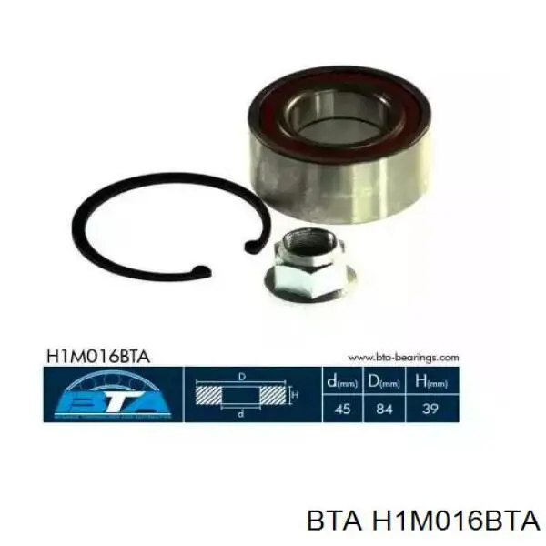 H1M016BTA BTA подшипник ступицы передней/задней