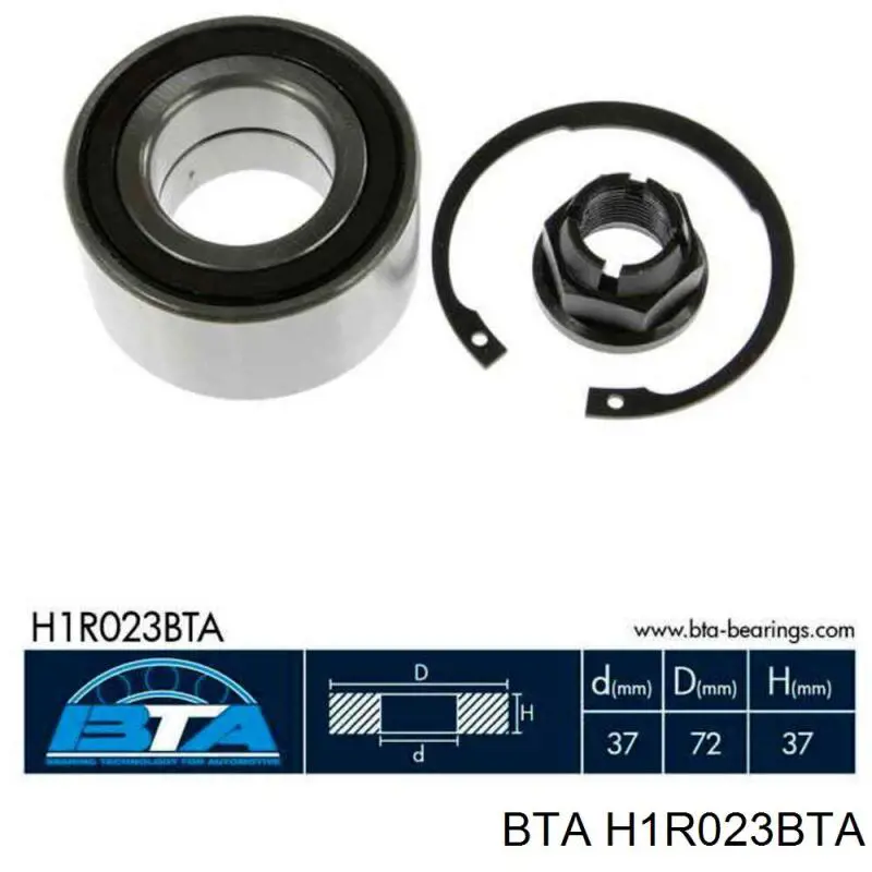 Купить H1R023BTA BTA Подшипник передней ступицы