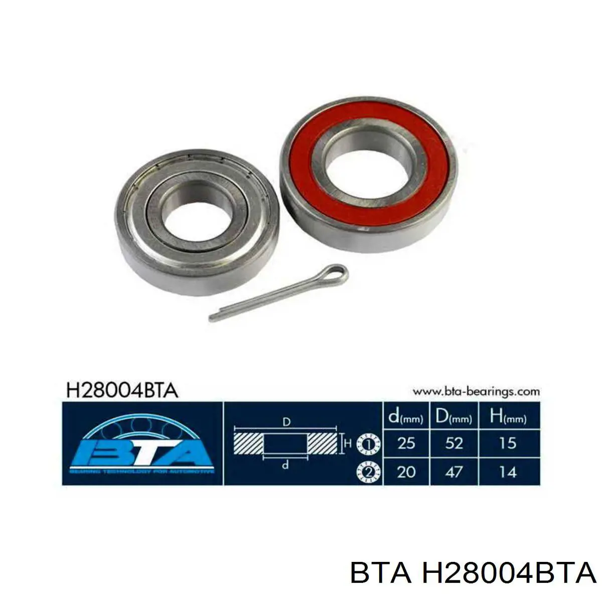 Cojinete de rueda trasero H28004BTA BTA